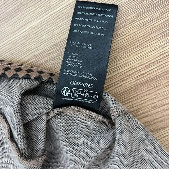 Maeve Jacquard Bustier Top XL Tan Black Button Front Tank Top Boho Neutral EUC - Picture 6 of 8